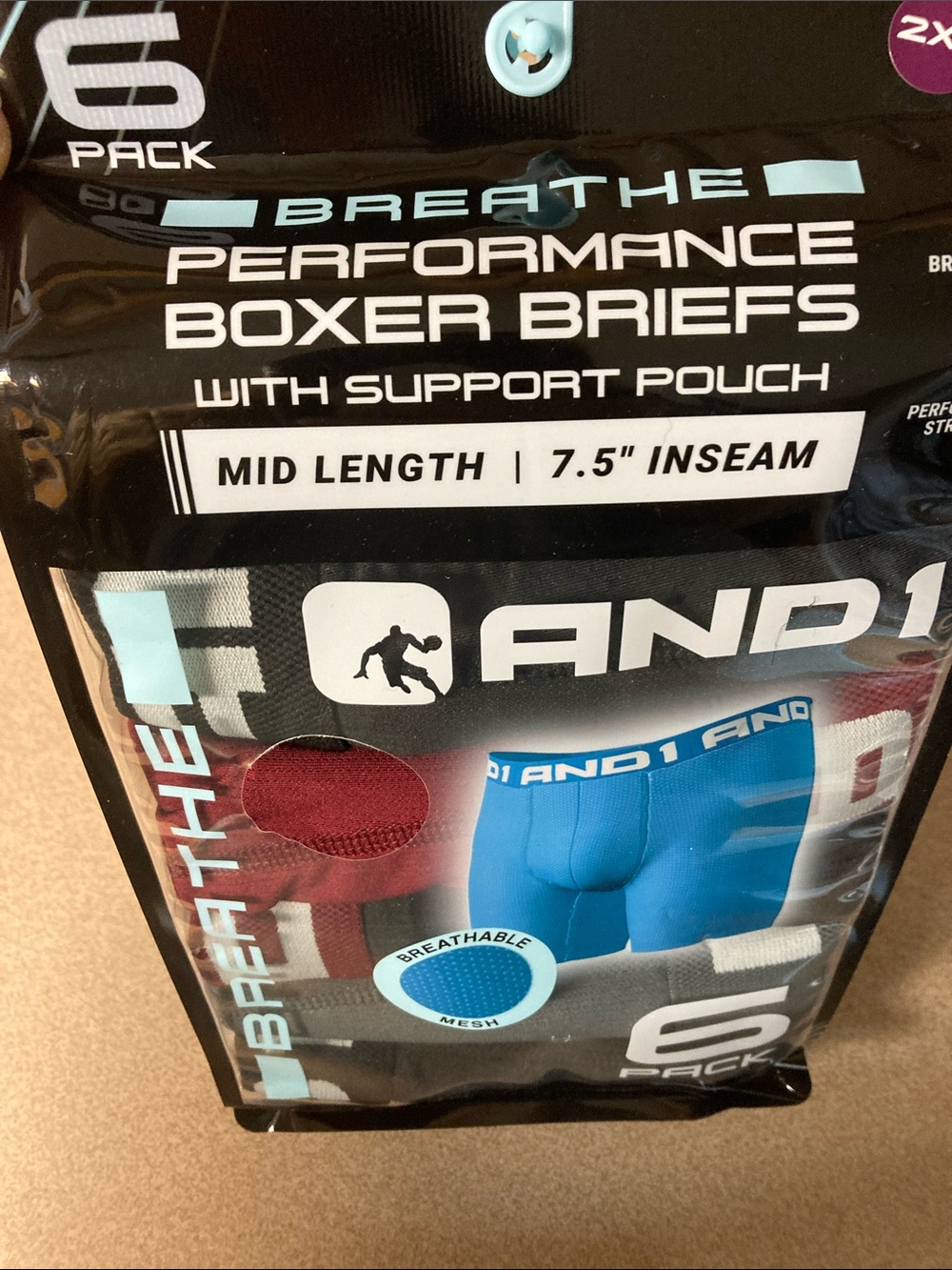 And1 Boxer Briefs - Blue and Red (6 Pack)